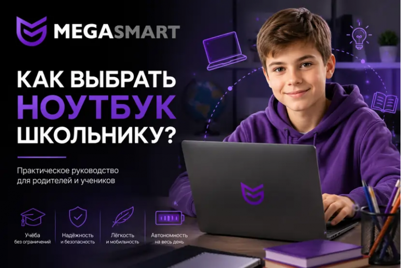 Как выбрать ноутбук школьнику в 2026 году: советы родителям | MEGAsmart