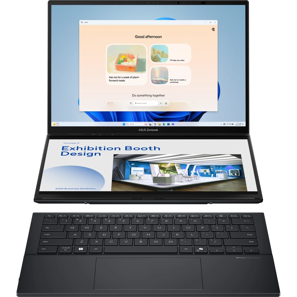 Ноутбук ASUS Zenbook Duo 2025 UX8406CA-QL345X (90NB14X1-M00M30-Win11Pro) Ultra 7 255H 32Gb SSD 1Tb Intel Arc Graphics 14 WUXGA OLED TS 75Втч Серый