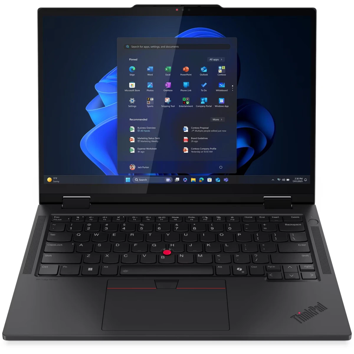 Ноутбук ThinkPad T14s 2-in-1 (21R3000WUS-W11Pro) 14"(1920x1200)Touch, Ultra 7 255U, 16GB, 1TB SSD, Intel Graphics, Cam, BT, Black