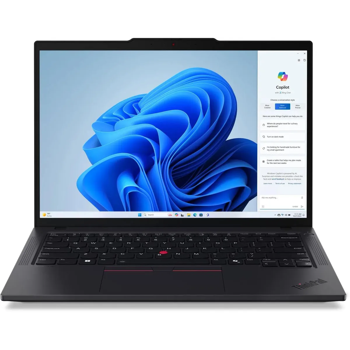 Ноутбук Lenovo ThinkPad T14 G5 (21ML0089US_Win11Pro) Core Ultra 7 155U 16Gb SSD512Gb Intel Graphics 14" IPS WUXGA (1920x1200) 64 black