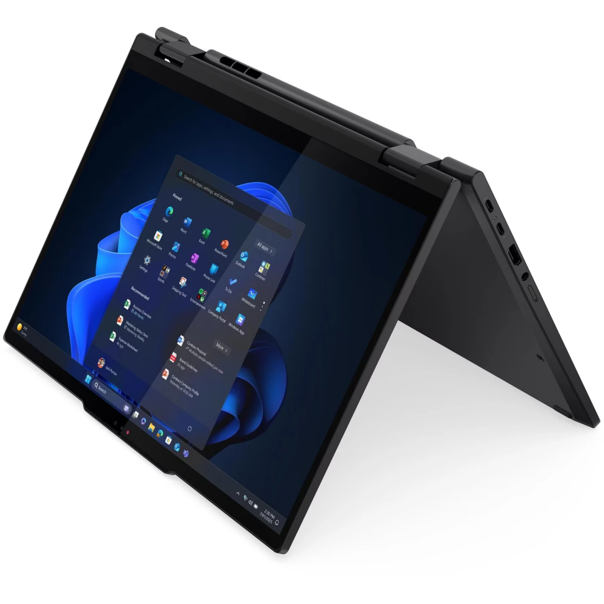 Ноутбук ThinkPad T14s 2-in-1 (21R3000WUS-W11Pro) 14"(1920x1200)Touch, Ultra 7 255U, 16GB, 1TB SSD, Intel Graphics, Cam, BT, Black